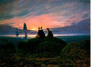 Caspar David Friedrich Moonrise Over the Sea Spain oil painting artist